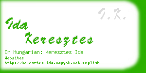 ida keresztes business card